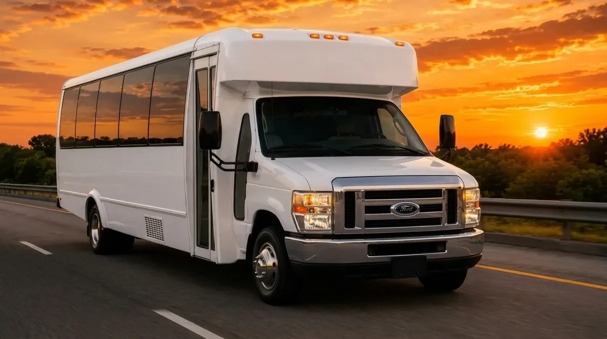 20 Passenger Party Bus (white) for booking