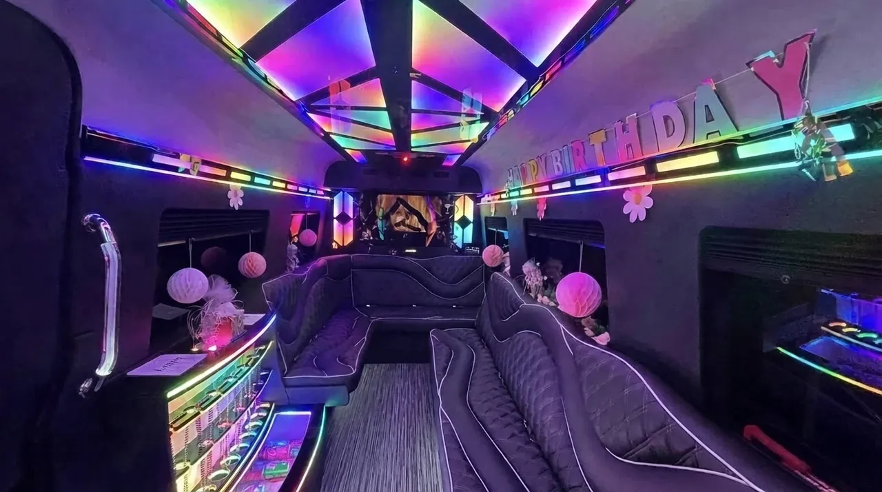 2026 Mercedes-Benz Sprinter Limousine (Sylvester) (black) for party bus rental, pic 2