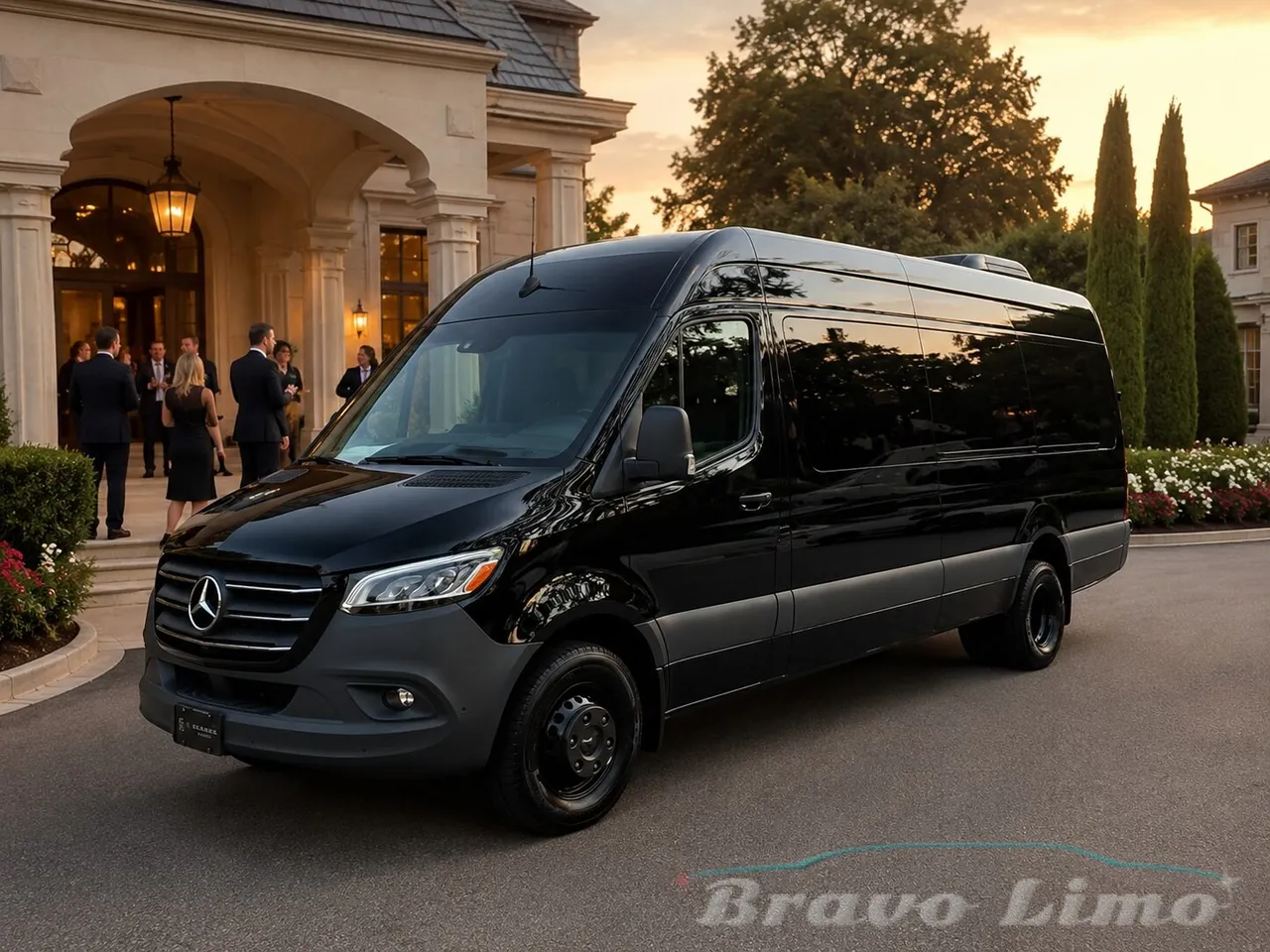 Black Mercedes-Benz Sprinter Party Bus Black Mercedes-Benz Sprinter Party Bus for booking