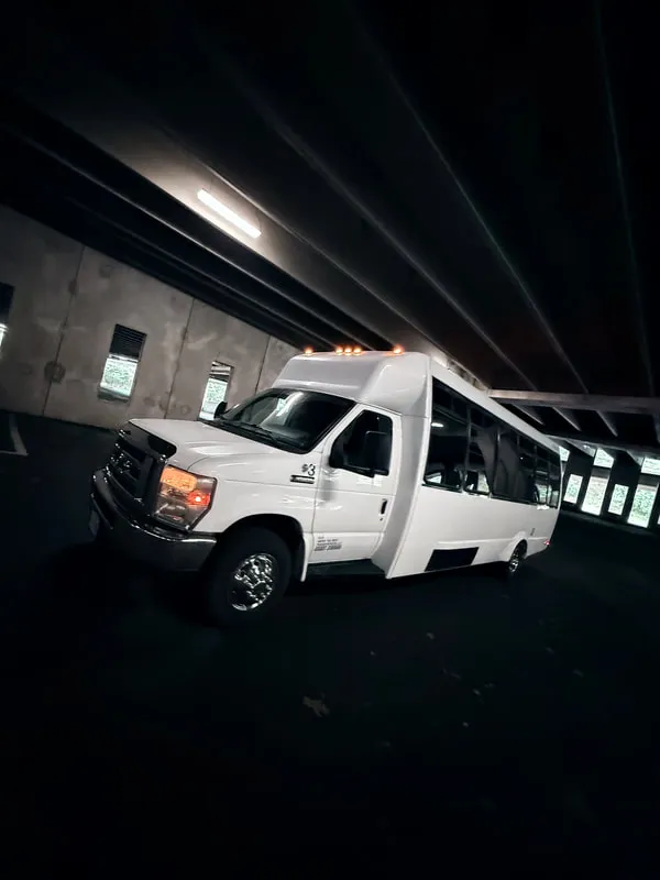 Ford E-450 Series Party Bus (white): full view