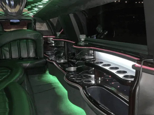 C300 Limousine (black) for party bus rental for booking