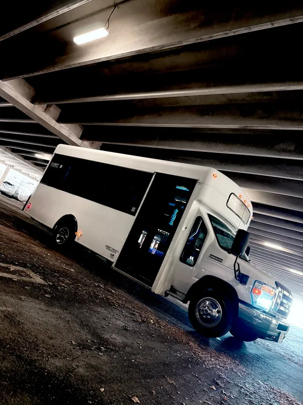 Ford E-450 Series Party Bus (white): full view, pic 7