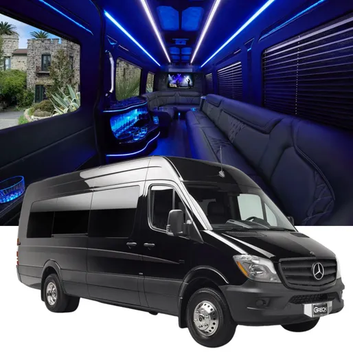 Grech Mercedes-Benz Sprinter Limousine Grech Mercedes-Benz Sprinter Limousine for party bus rental for booking