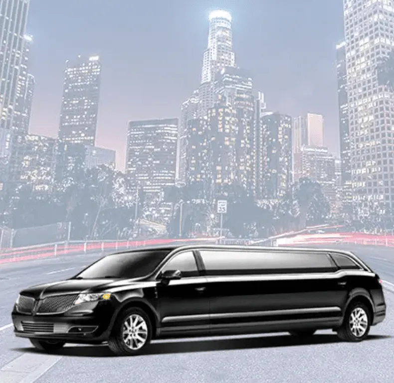 Lincoln MKT Limousine (black) for party bus rental for booking