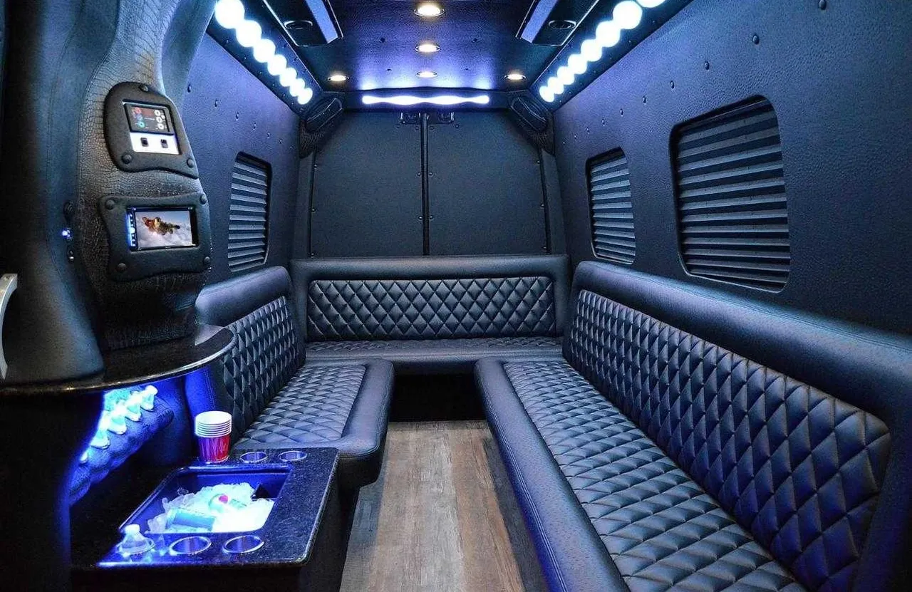 Mercedes-Benz Limousine Coach Mercedes-Benz Limousine Coach (black) for party bus rental for booking