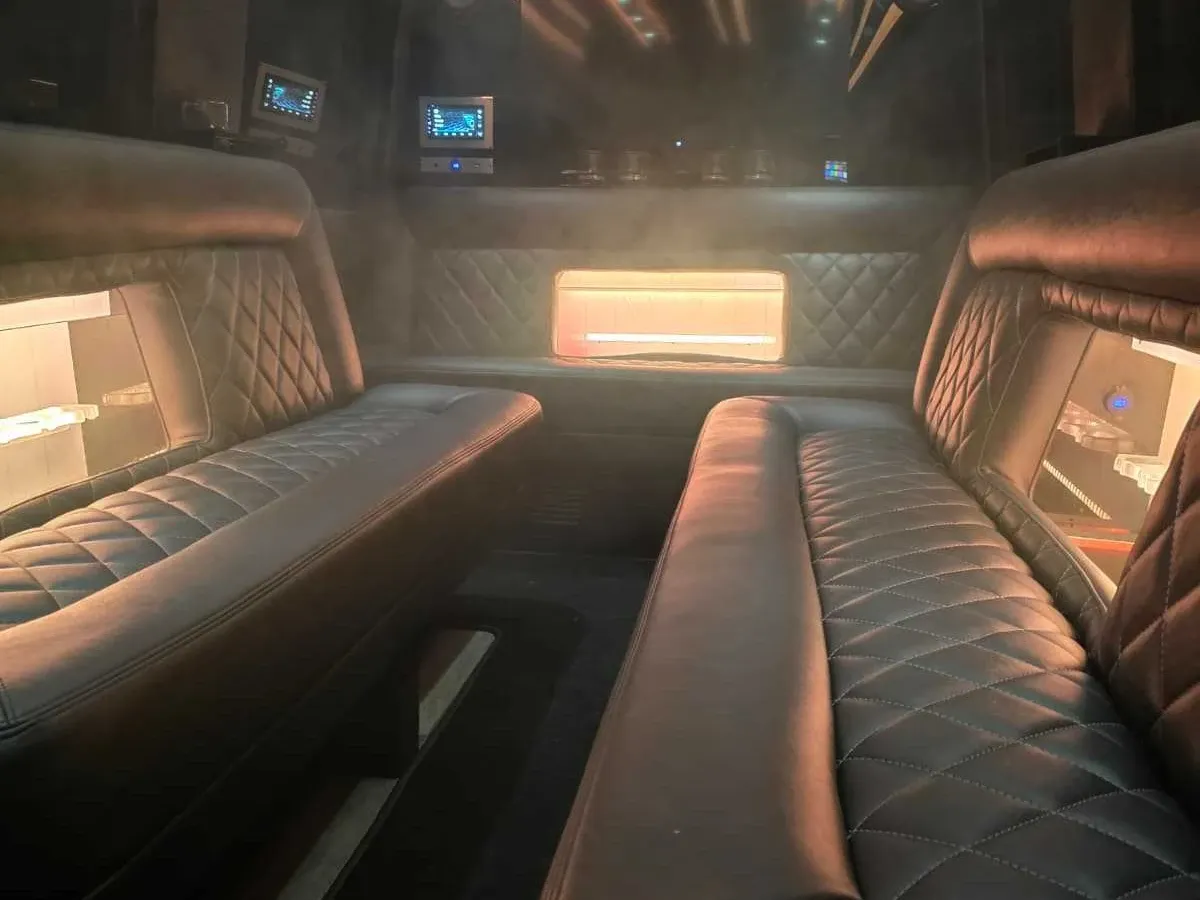 Mercedes-Benz Limousine Sprinter (black) for party bus rental, pic 2