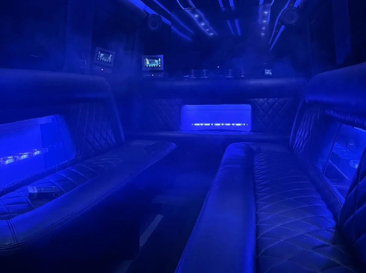 Mercedes-Benz Limousine Sprinter (black) for party bus rental, pic 2