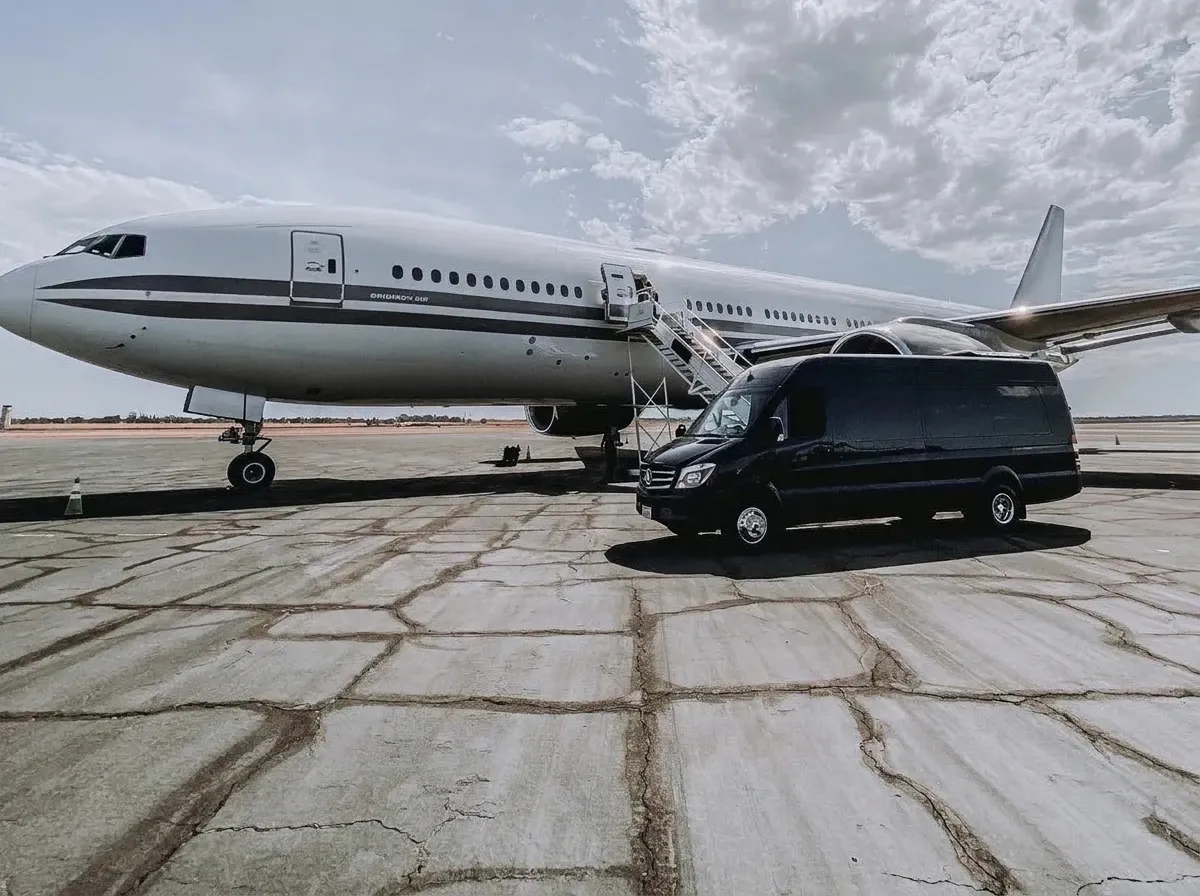 Mercedes-Benz Limousine Sprinter Party Van (black) for party bus rental for booking