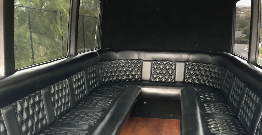 Mercedes-Benz Sprinter Limousine Bus for party bus rental for booking