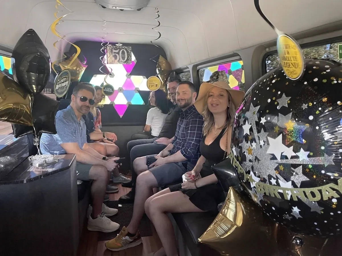 Mercedes-Benz Sprinter Limousine Mercedes-Benz Sprinter Limousine (black) for party bus rental for booking