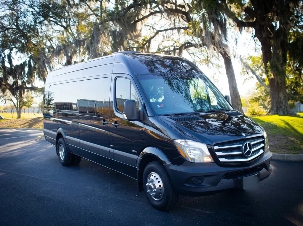 Mercedes-Benz Sprinter Limousine Mercedes-Benz Sprinter Limousine (black) for party bus rental for booking