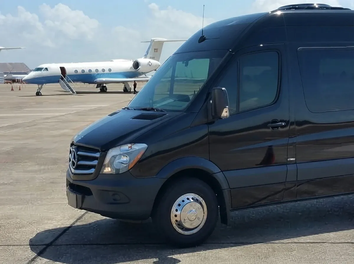 Mercedes-Benz Sprinter Limousine (black) for party bus rental, pic 8