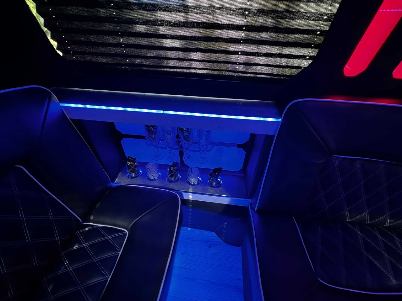 Mercedes-Benz Sprinter Party Limousine Bus (silver) for party bus rental, pic 3