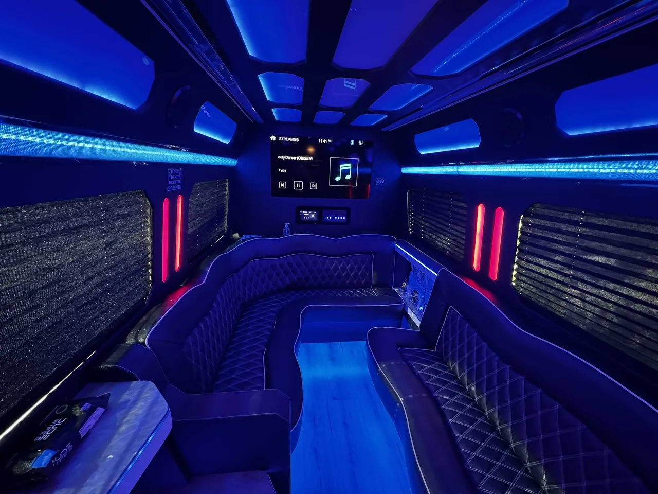 Mercedes-Benz Sprinter Party Limousine Bus (silver) for party bus rental, pic 5