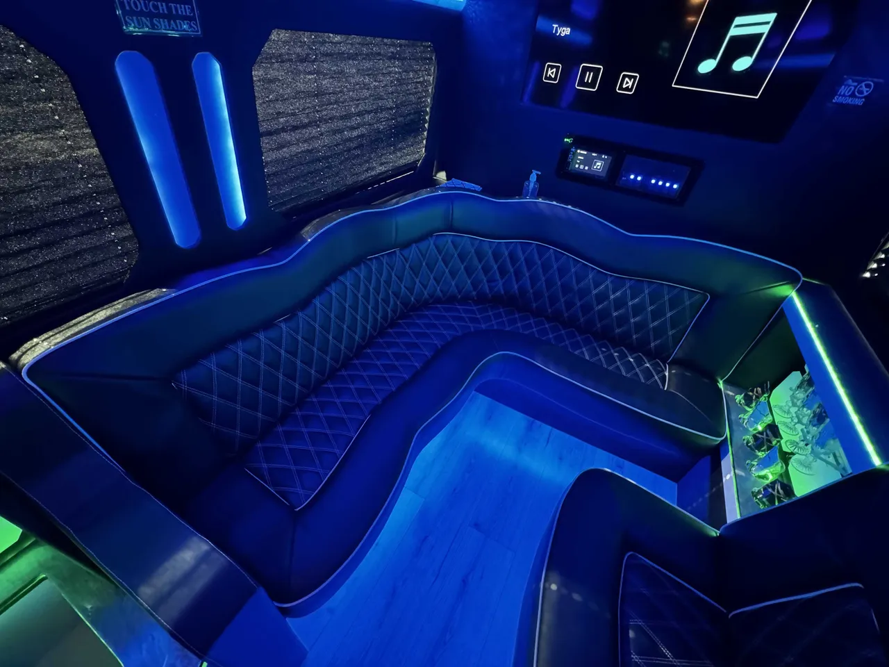 Mercedes-Benz Sprinter Party Limousine Bus (silver) for party bus rental, pic 4