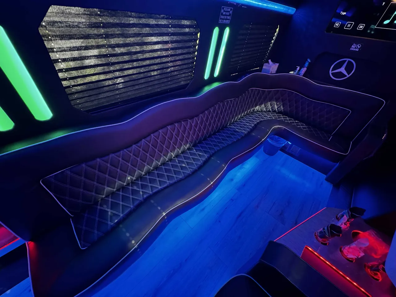 Mercedes-Benz Sprinter Party Limousine Bus (silver) for party bus rental, pic 9