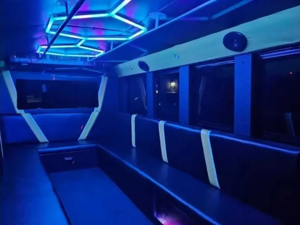 Party Time Bus (white) for party bus rental for booking