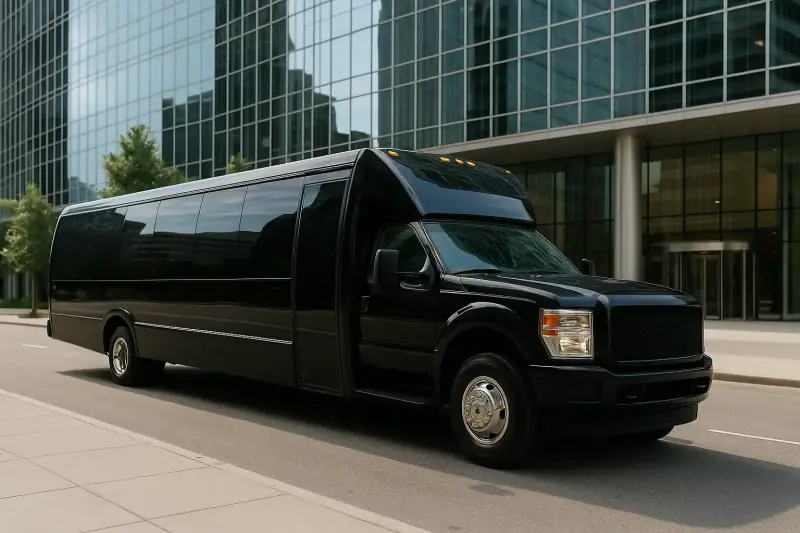 Black luxury party bus for party bus rental in Capitola, CA
